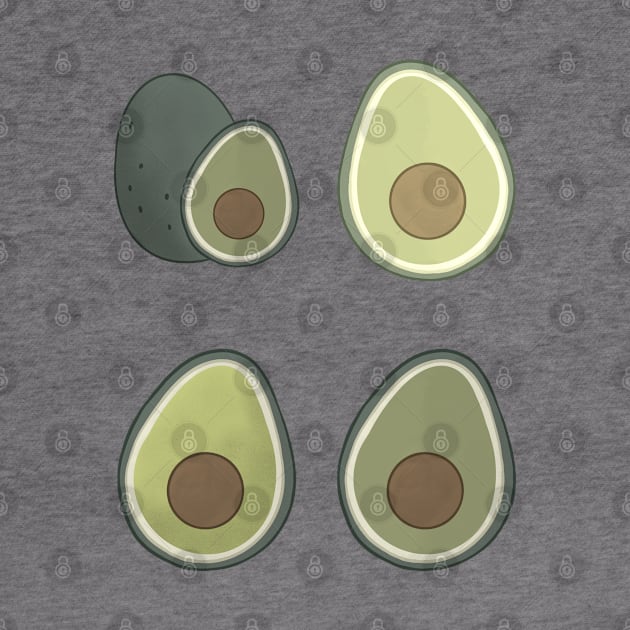 Avocado cute pattern illustration by Uwaki